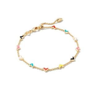 Kendra Scott "Haven Heart Gold Chain Bracelet in Multi Mix"